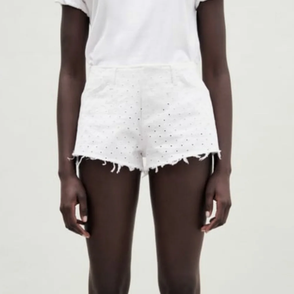 Zara open work all Cotton embroidery denim short - Picture 1 of 8
